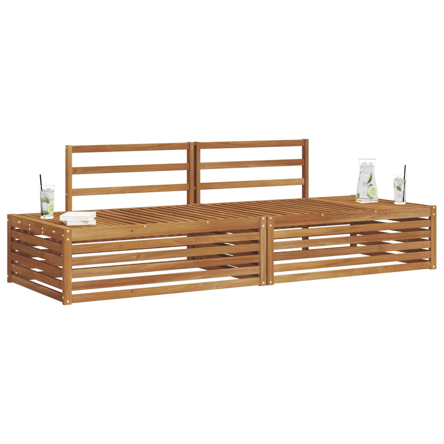 Set de canapele de exterior 2 Bucată natural 203,5 x 83 x 73 cm