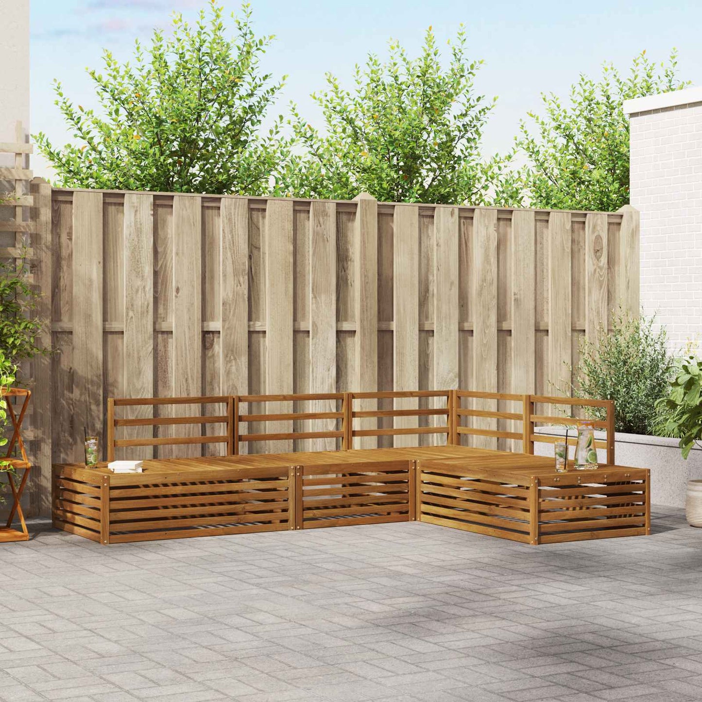 Set de canapele de exterior 4 Bucată natural