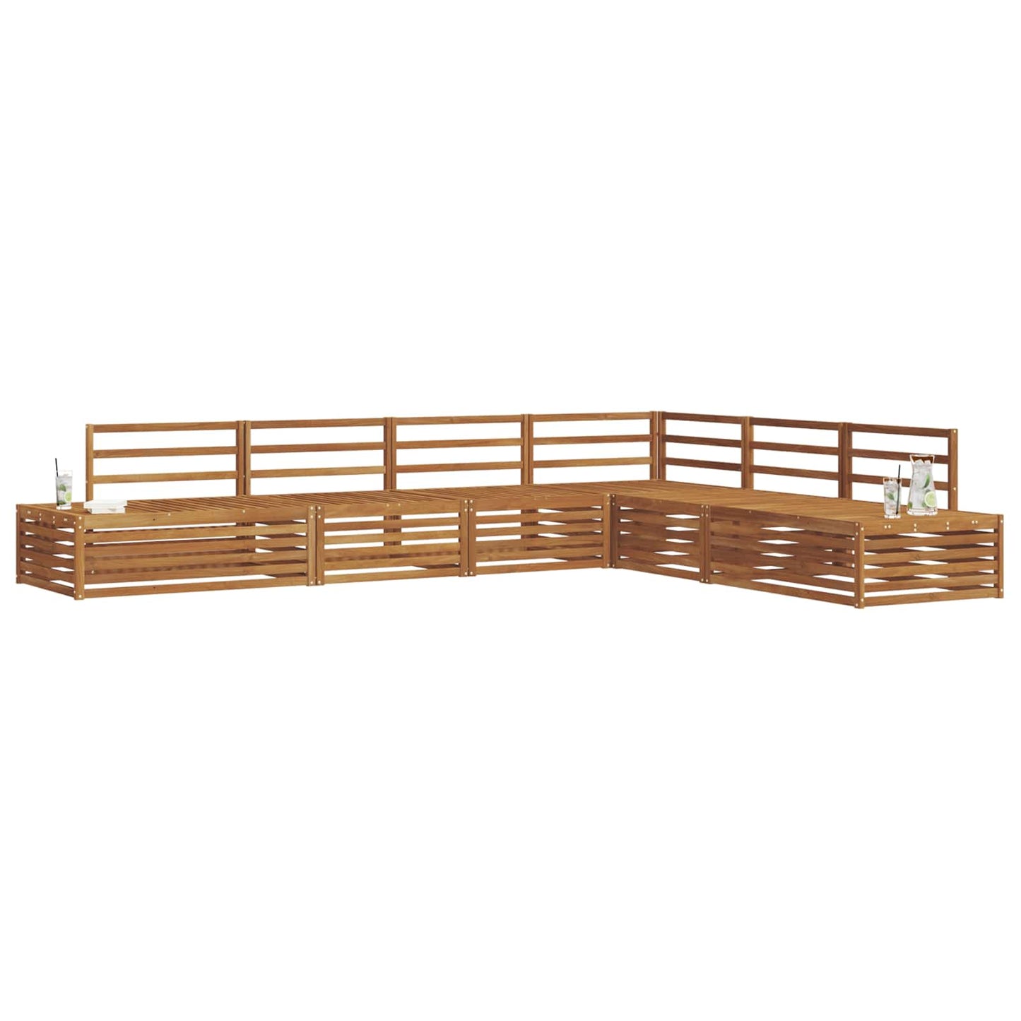 Set de canapele de exterior 6 Bucată natural