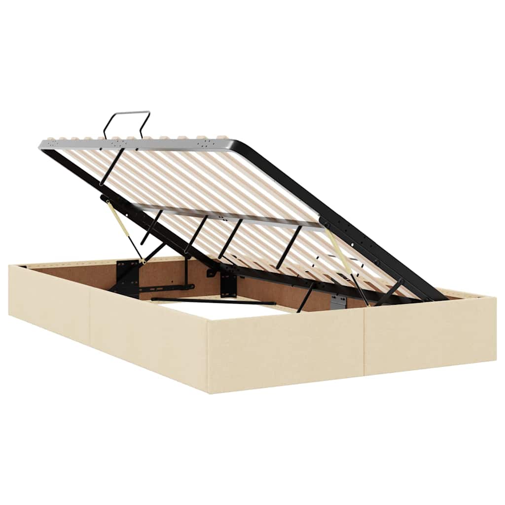 Pat cu saltea și spațiu de depozitare Creme 120 x 200 cm