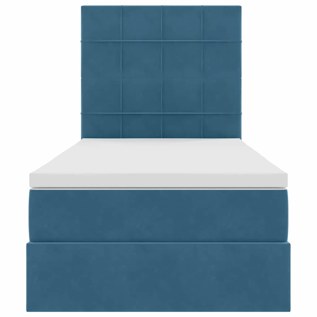 Pat cu saltea și spațiu de depozitare 90 x 200 cm Catifea