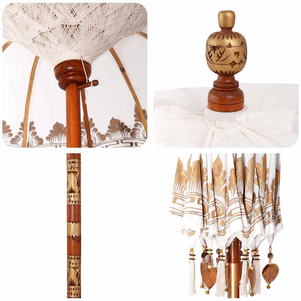 Umbrela balineză cu bază Crem 185 x 185 x 260 cm