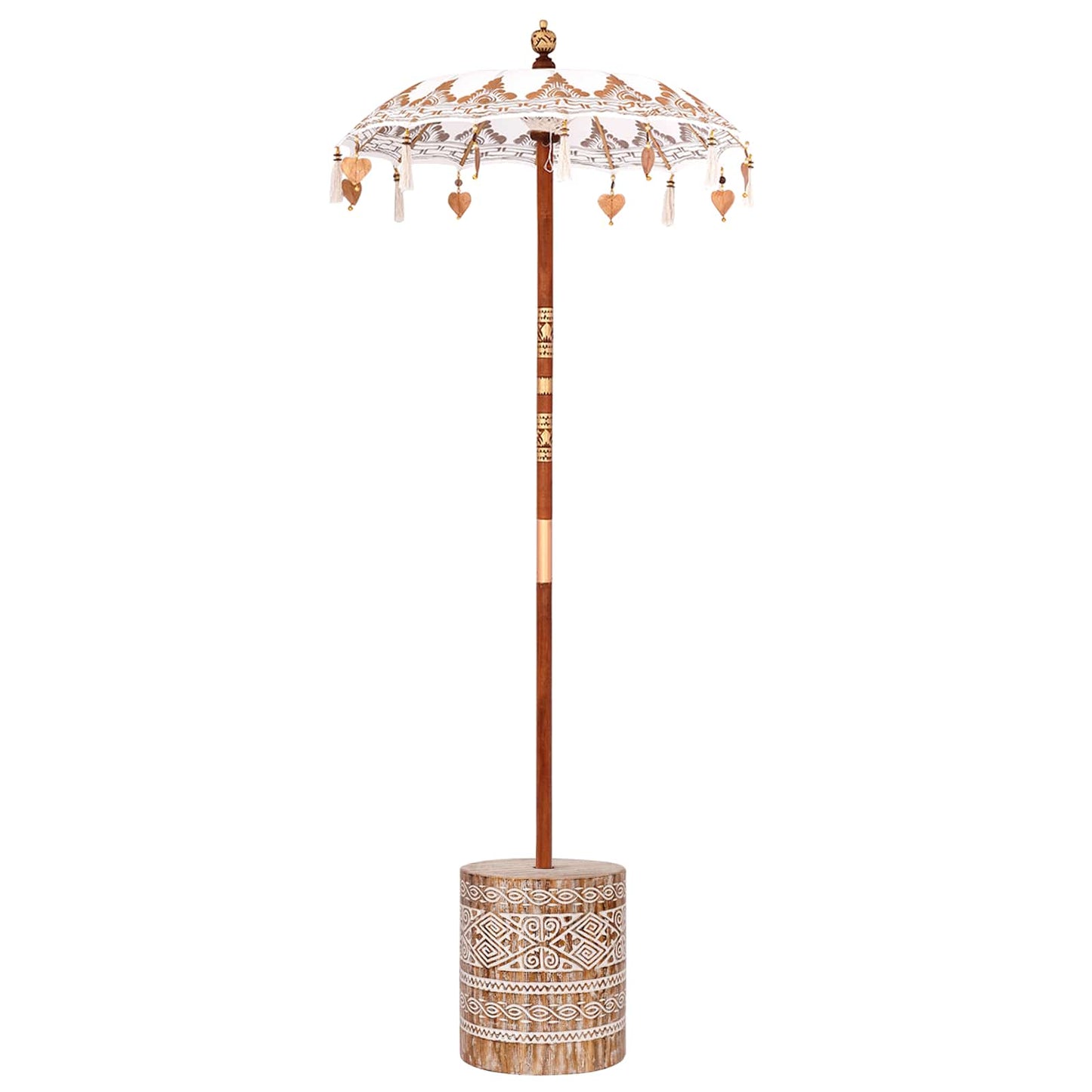 Umbrela balineză cu bază Crem 95 x 95 x 260 cm