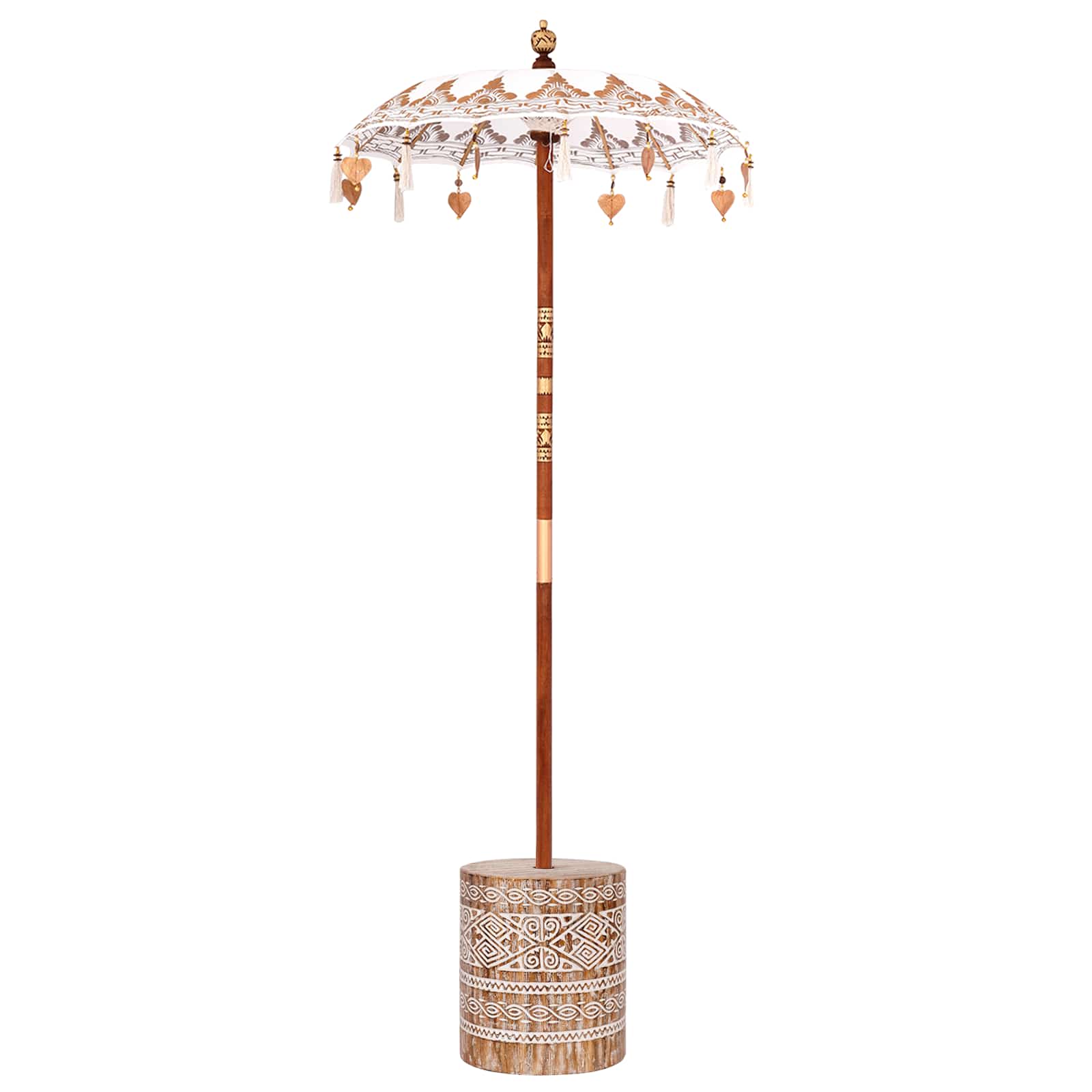 Umbrela balineză cu bază Crem 95 x 95 x 260 cm