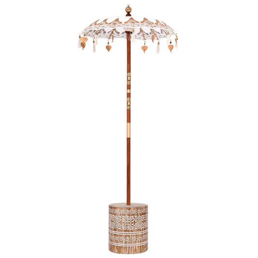 Umbrela balineză cu bază Crem 95 x 95 x 260 cm