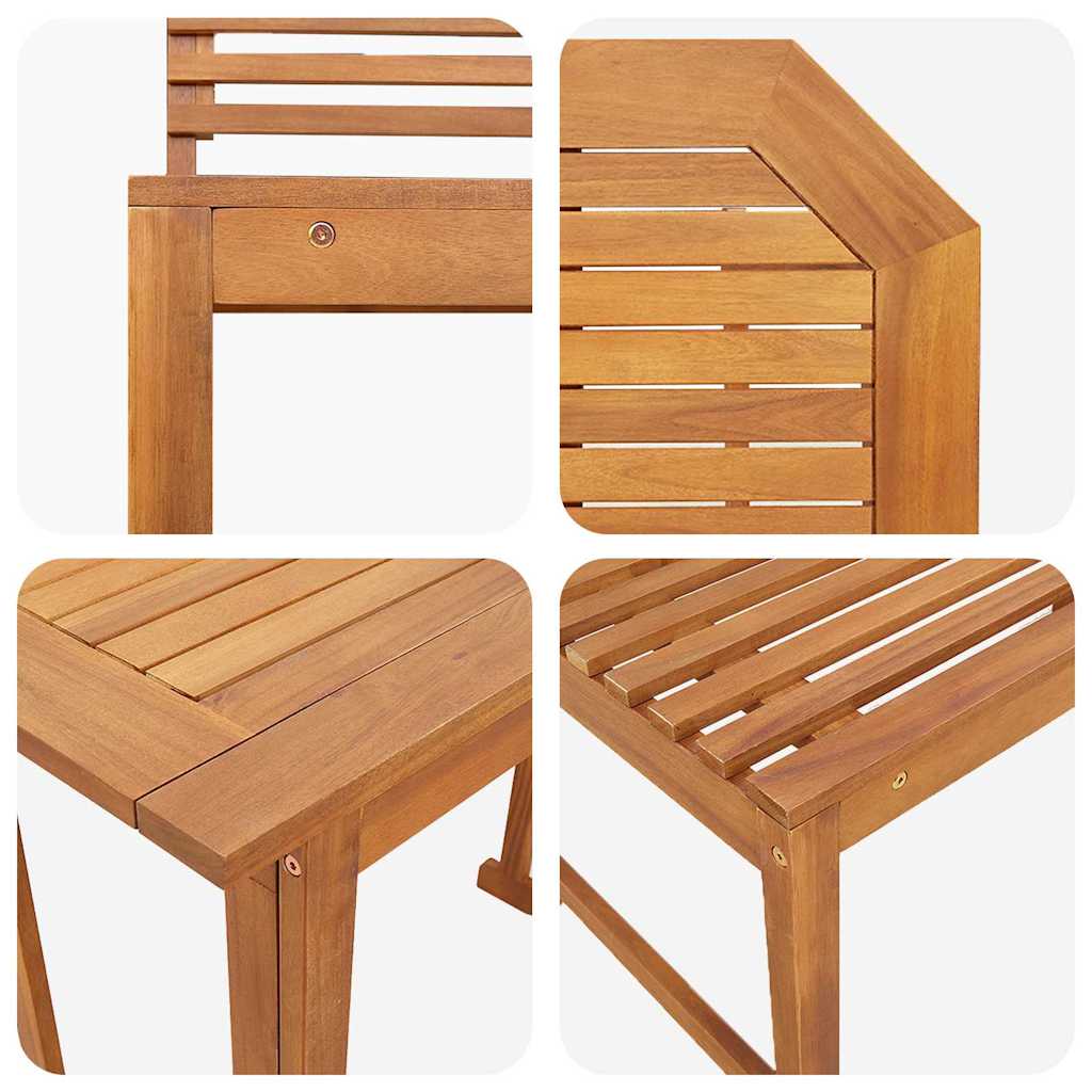 Set de Bănci pentru Grădină 3 pcs Maro Lemn Solid de Acacia