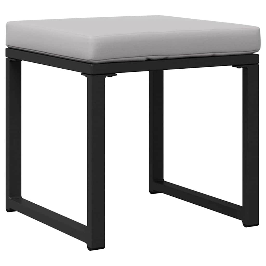 Mobilier de grădină cu pernă 4 pcs Gri deschis Poliester