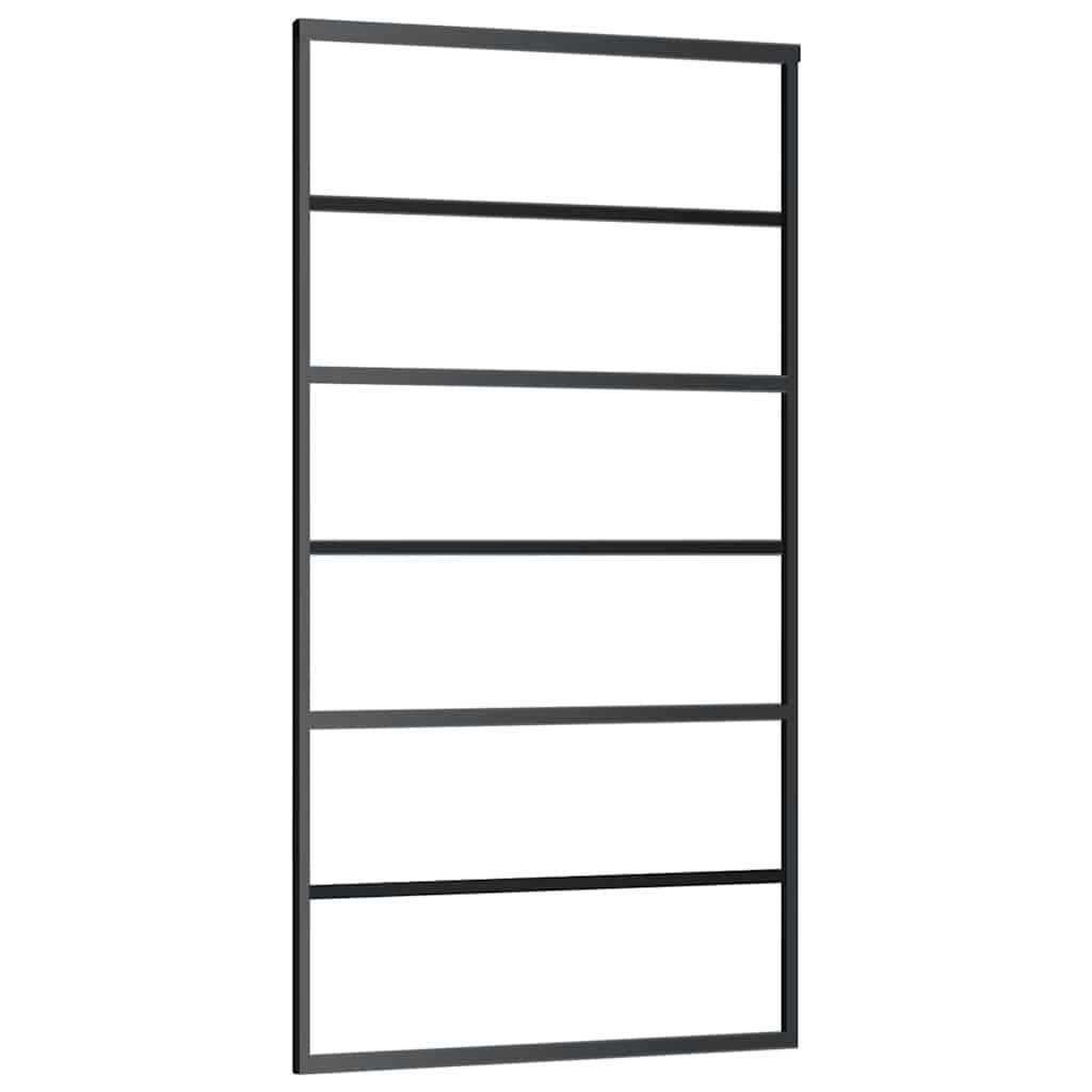 Ușă glisantă cu set de feronerie neagră 102x205 cm Sticlă ESG