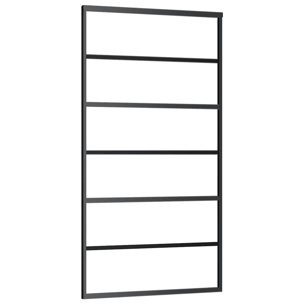 Ușă glisantă cu set de feronerie neagră 102x205 cm Sticlă ESG