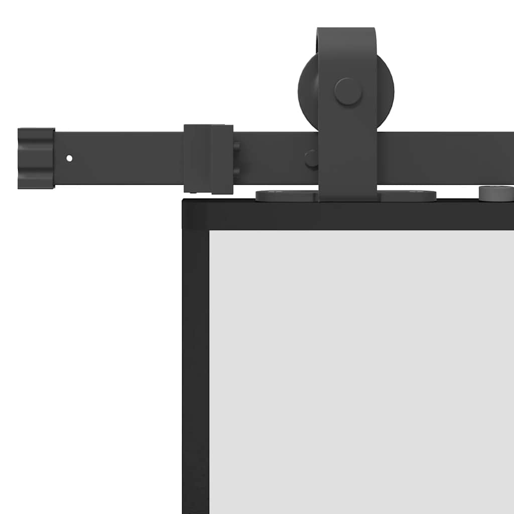 Ușă glisantă cu set de feronerie neagră 102,5x205 cm Sticlă ESG