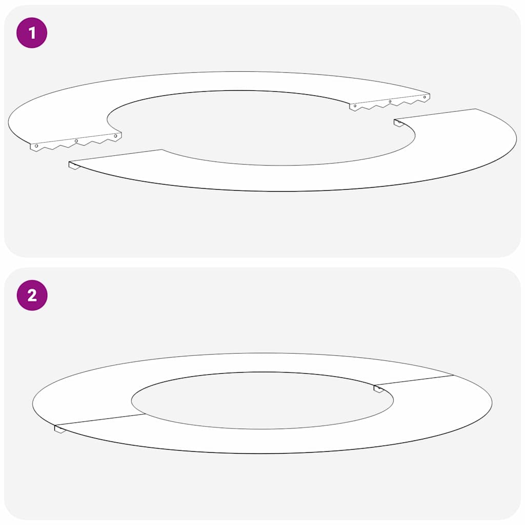 potrivit pentru inele de copac plat 5 pcs Argintiu Ø40 / 70 cm