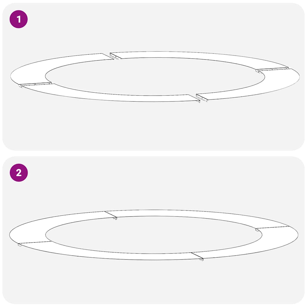 potrivit pentru inele de copac plat 5 pcs Argintiu Ø90 / 120 cm