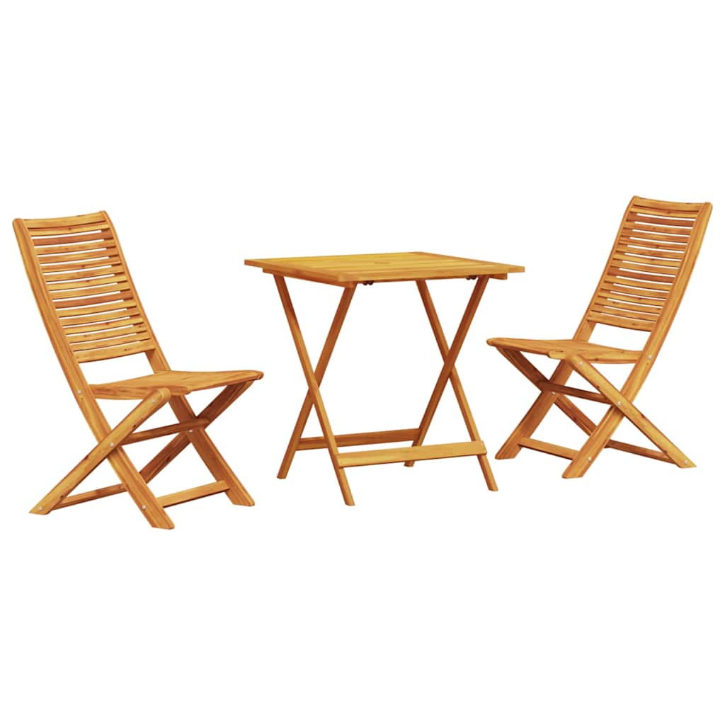 Set Bistro Pliabil 3 pcs Maro Lemn Solid de Acacia