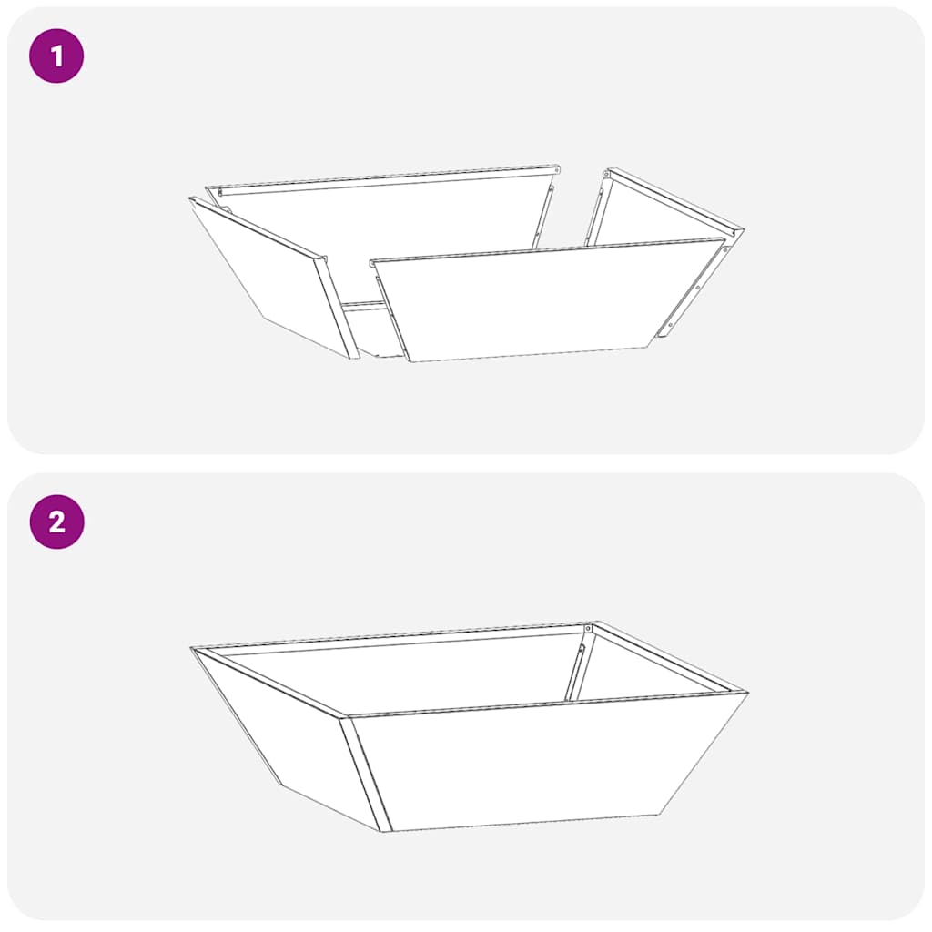 Vază pentru Grădină 5 pcs Ruginit 50 x 50 x 15 cm