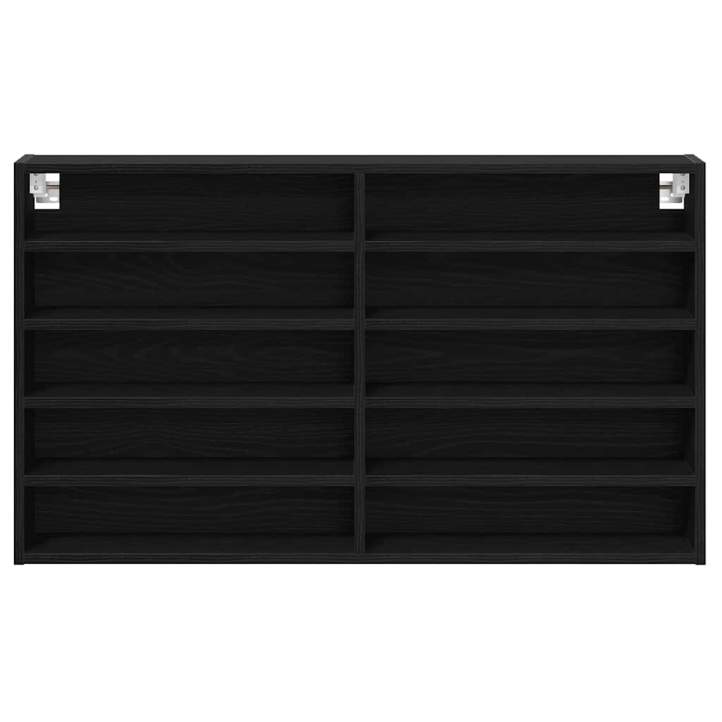 Dulap de Expunere Stejar Negru 100 x 15 x 58 cm Lemn compozit