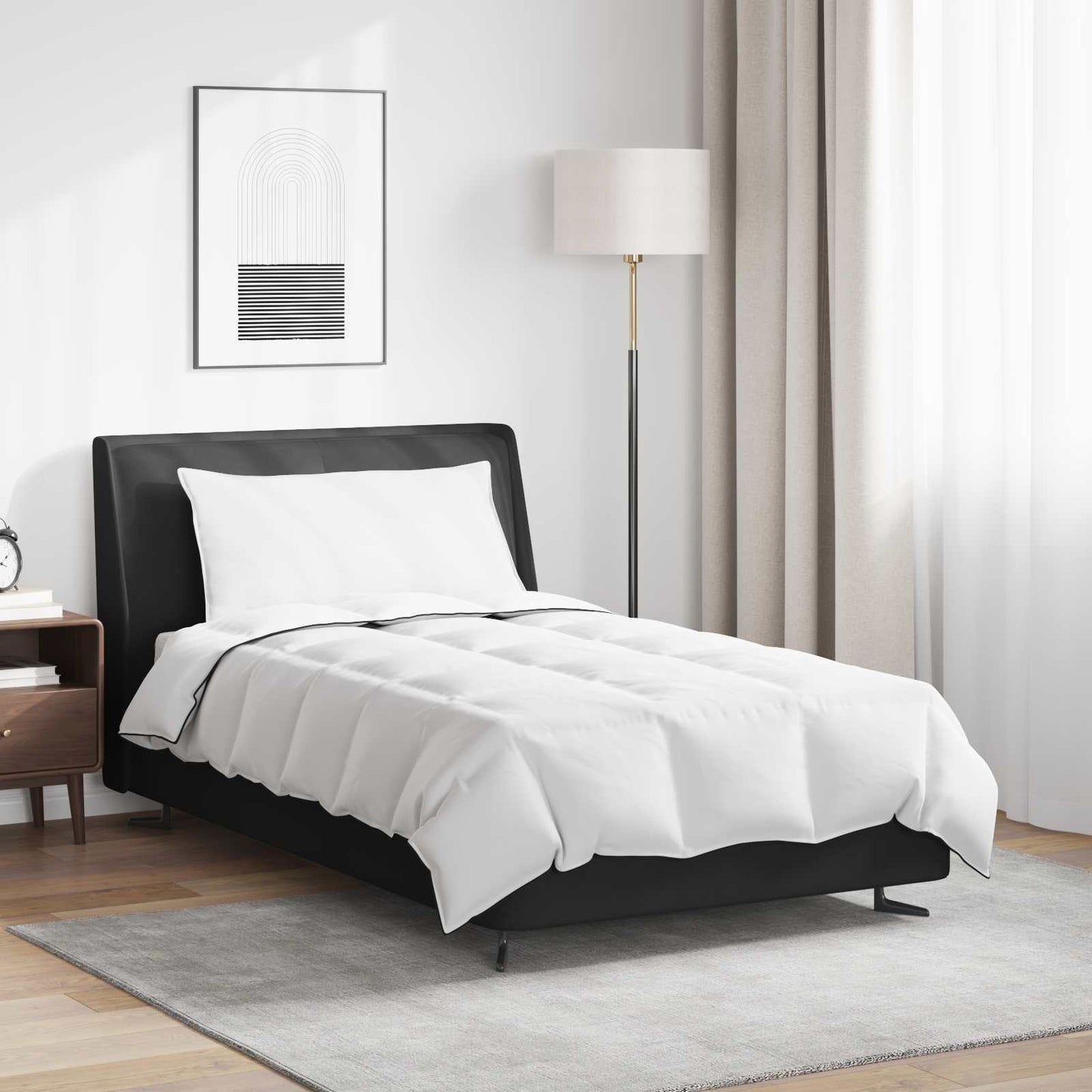 Duvet de iarnă cu pernă 2 pcs Alb Pene de rață