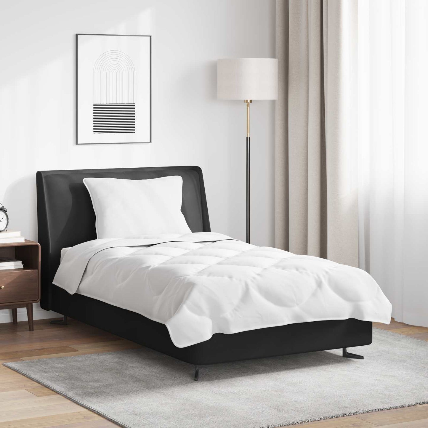 Set de Pături cu pernă 2 pcs Alb Microfibră