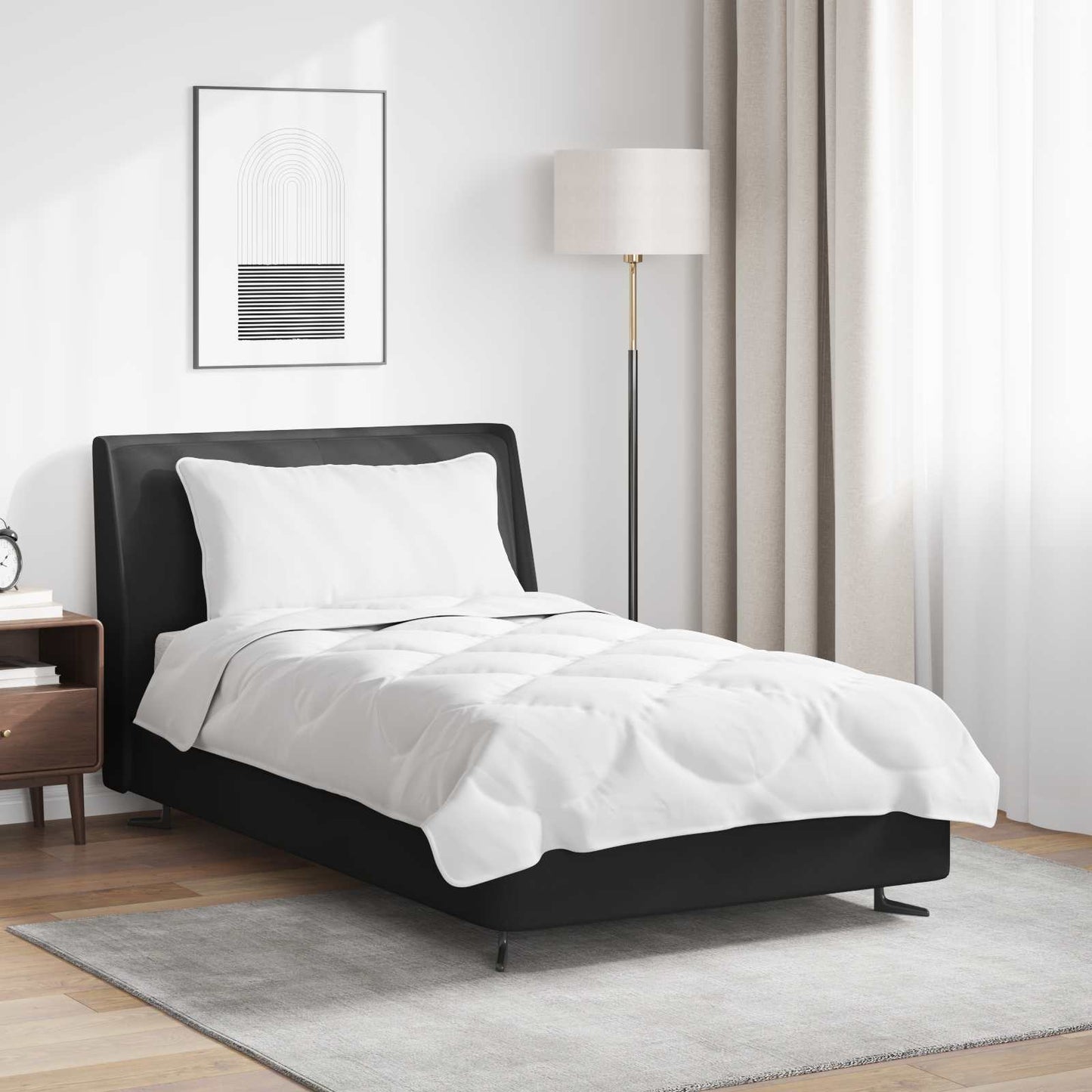 Set de Pături cu pernă 2 pcs Alb Microfibră