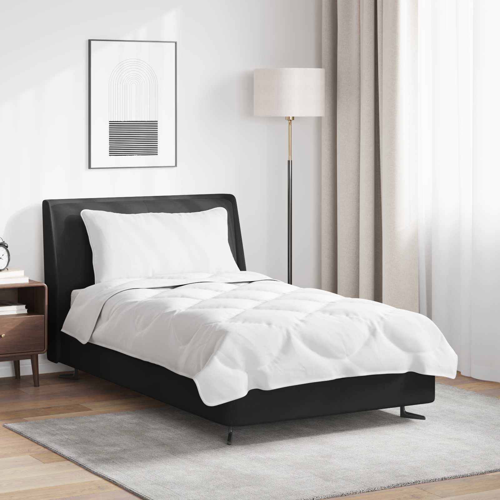 Set de Pături cu pernă 2 pcs Alb Microfibră