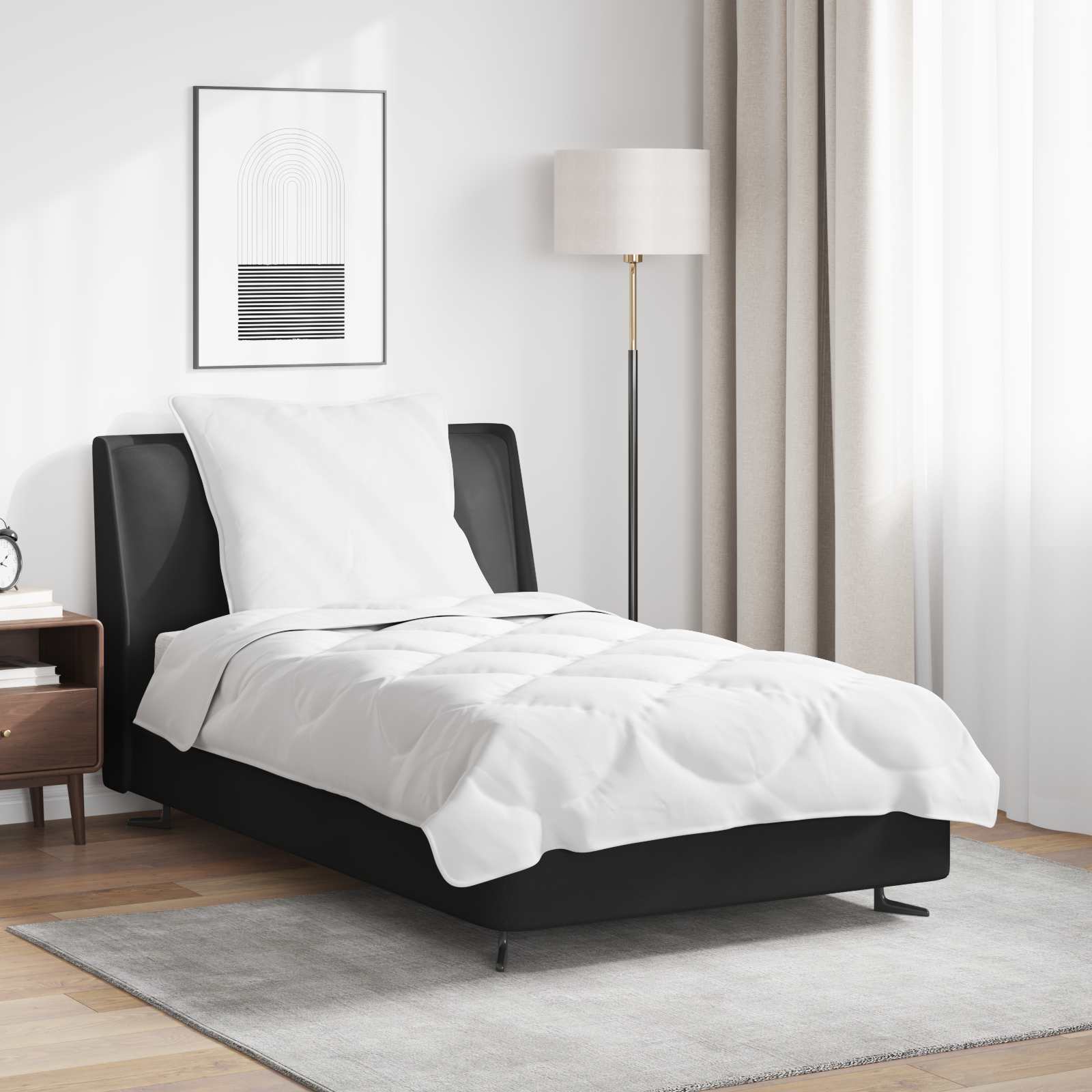 Set de Pături cu pernă 2 pcs Alb Microfibră