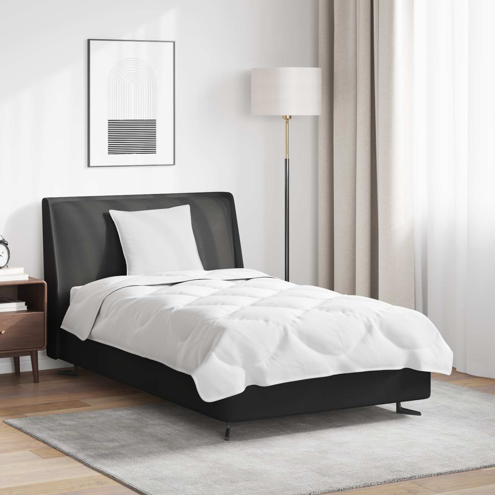 Set de Pături cu pernă 2 pcs Alb Microfibră