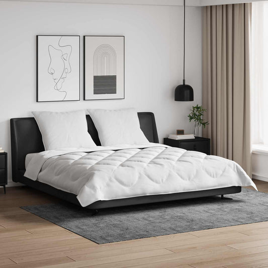 Pilotă cu pernă 3 pcs Alb Microfibră