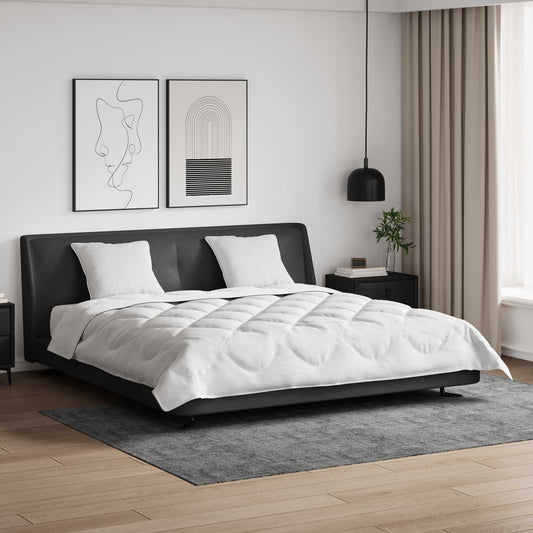 Pilotă cu pernă 3 pcs Alb Microfibră