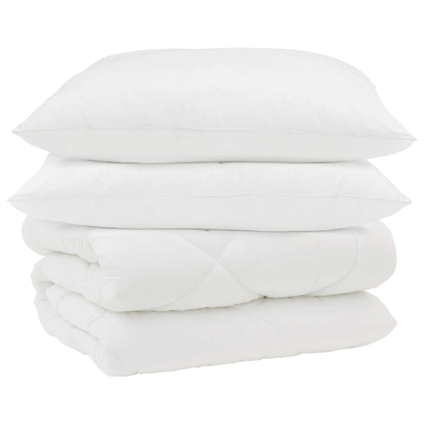 Duvet de iarnă cu pernă 3 pcs Alb Microfibră