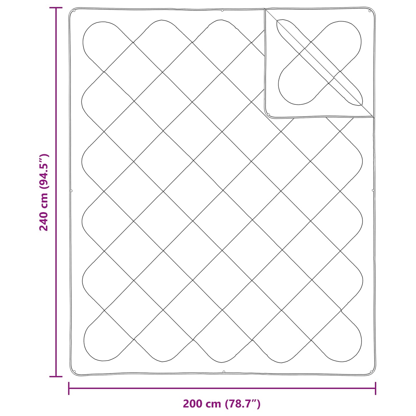 Pilotă cu pernă 3 pcs Alb Microfibră