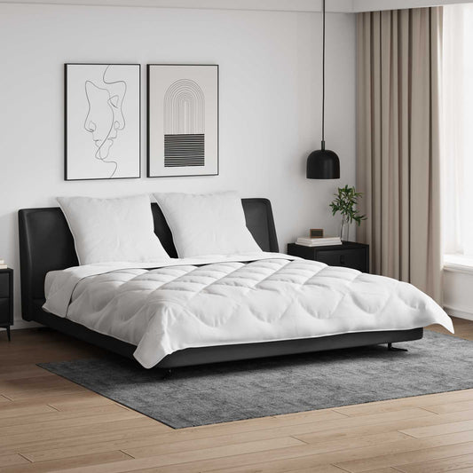 Pilotă cu pernă 3 pcs Alb Microfibră