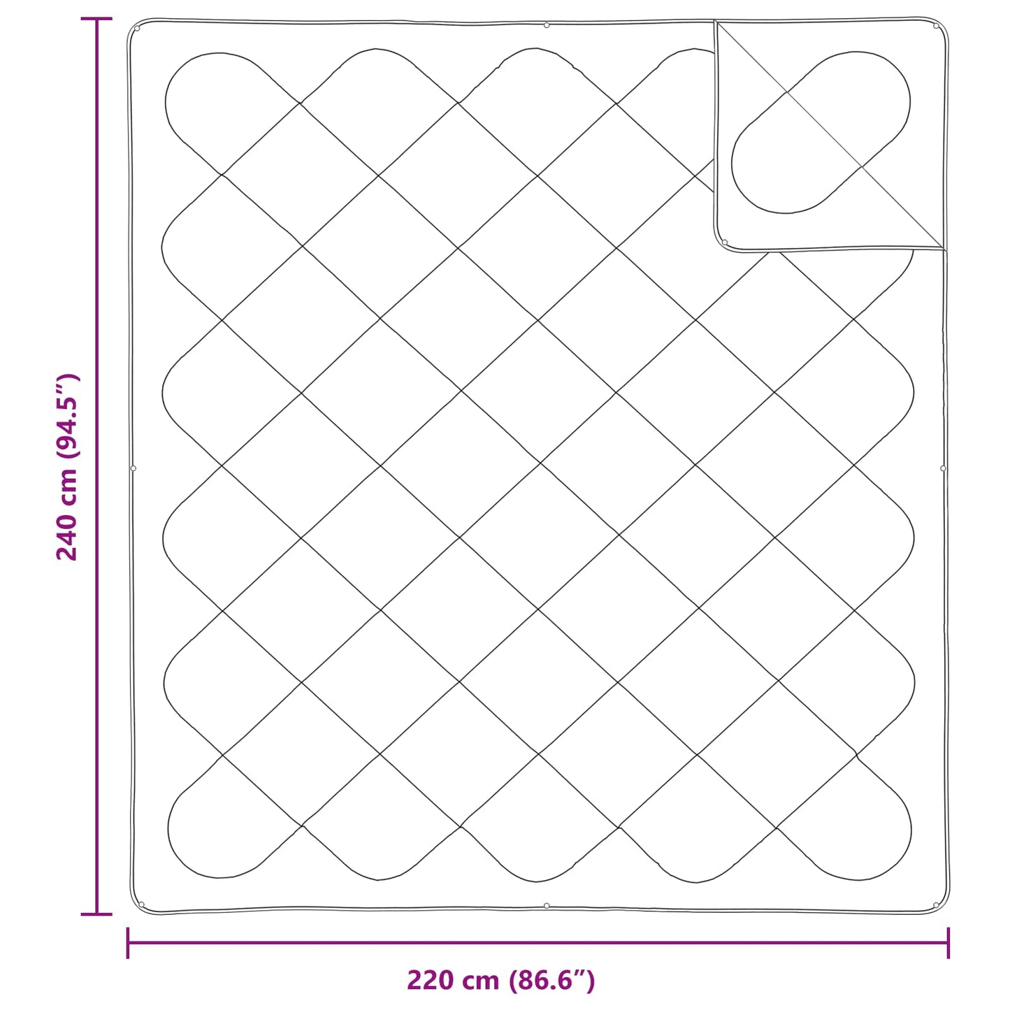 Pilotă cu pernă 3 pcs Alb Microfibră
