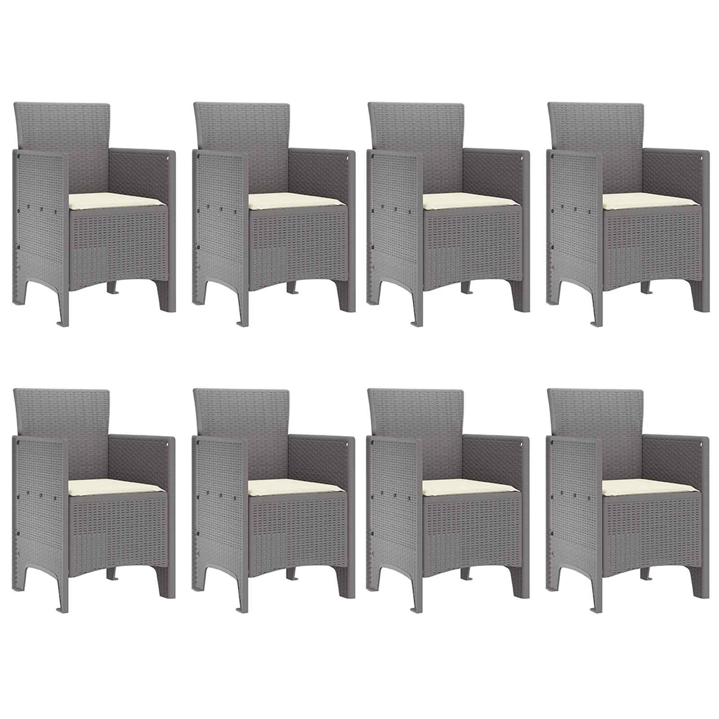 Set de masă pentru grădină 9 pcs Alb Polipropilenă