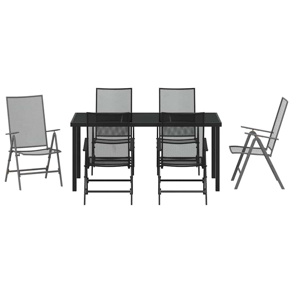 Set de masă pentru grădină 7 pcs Antracit
