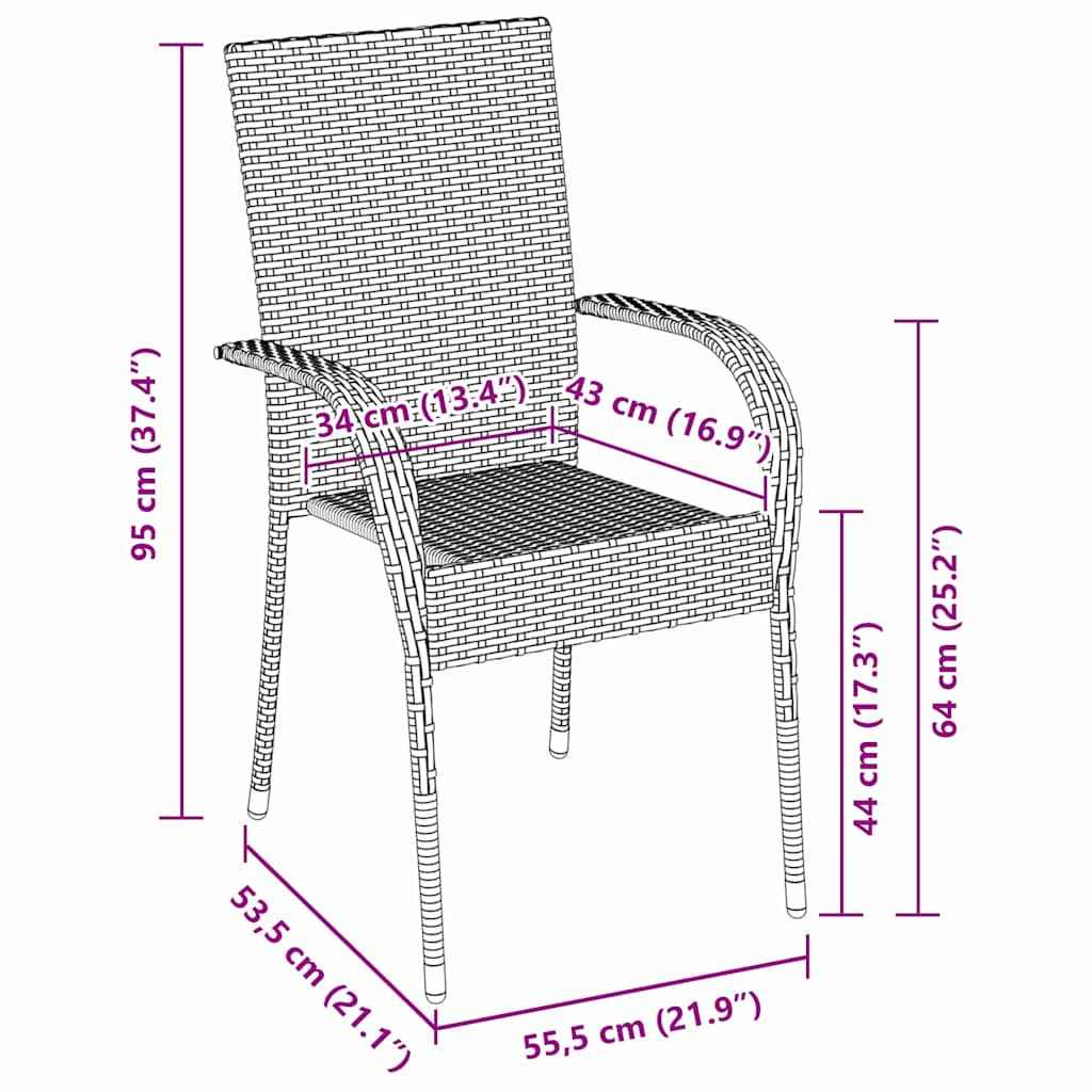 Set de masă pentru grădină 7 pcs Maro Oțel vopsit electrostatic