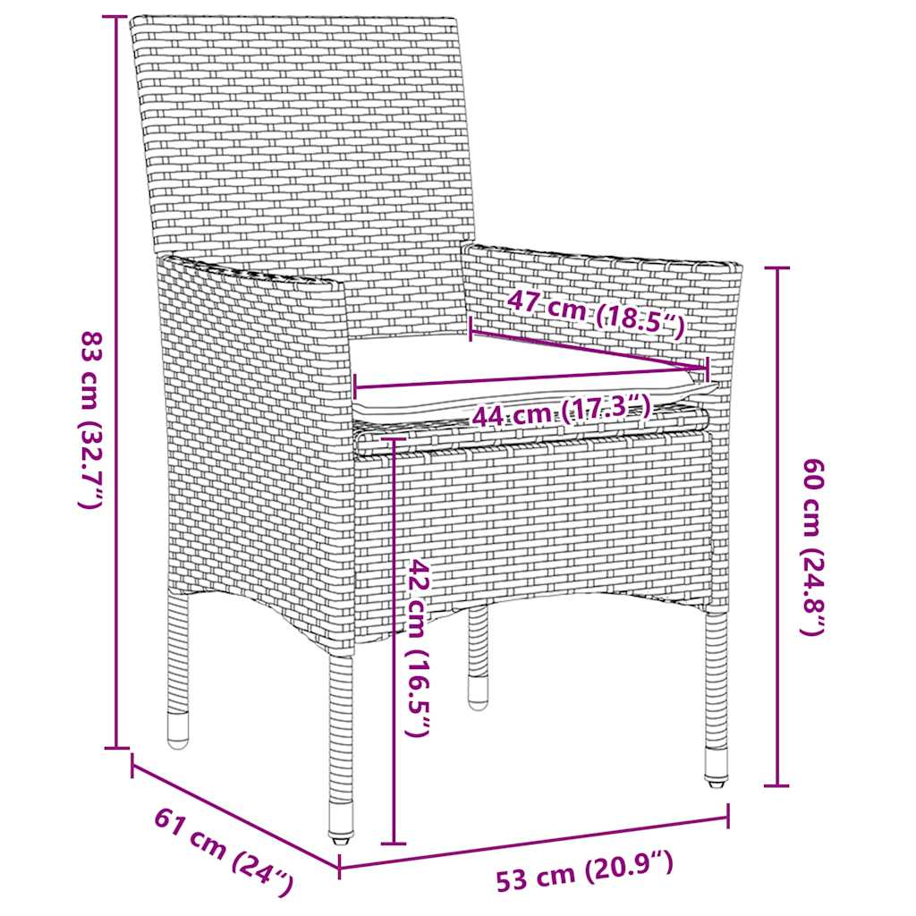 Set de masă pentru grădină cu pernă 7 pcs Bej poliratan