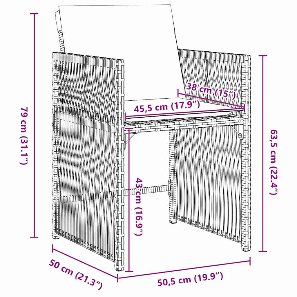Set de masă pentru grădină 5 pcs Bej poliratan