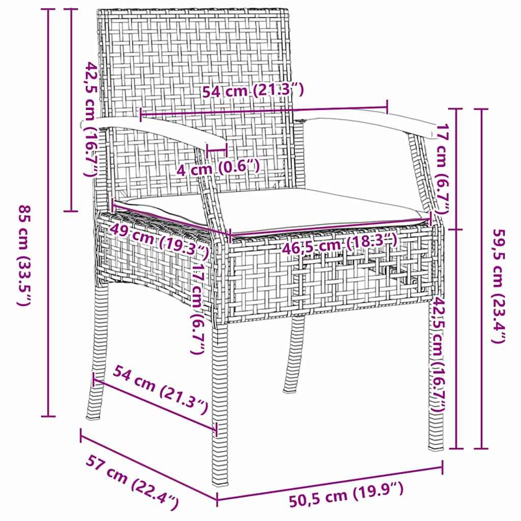 Set de masă pentru grădină 5 pcs Bej poliratan