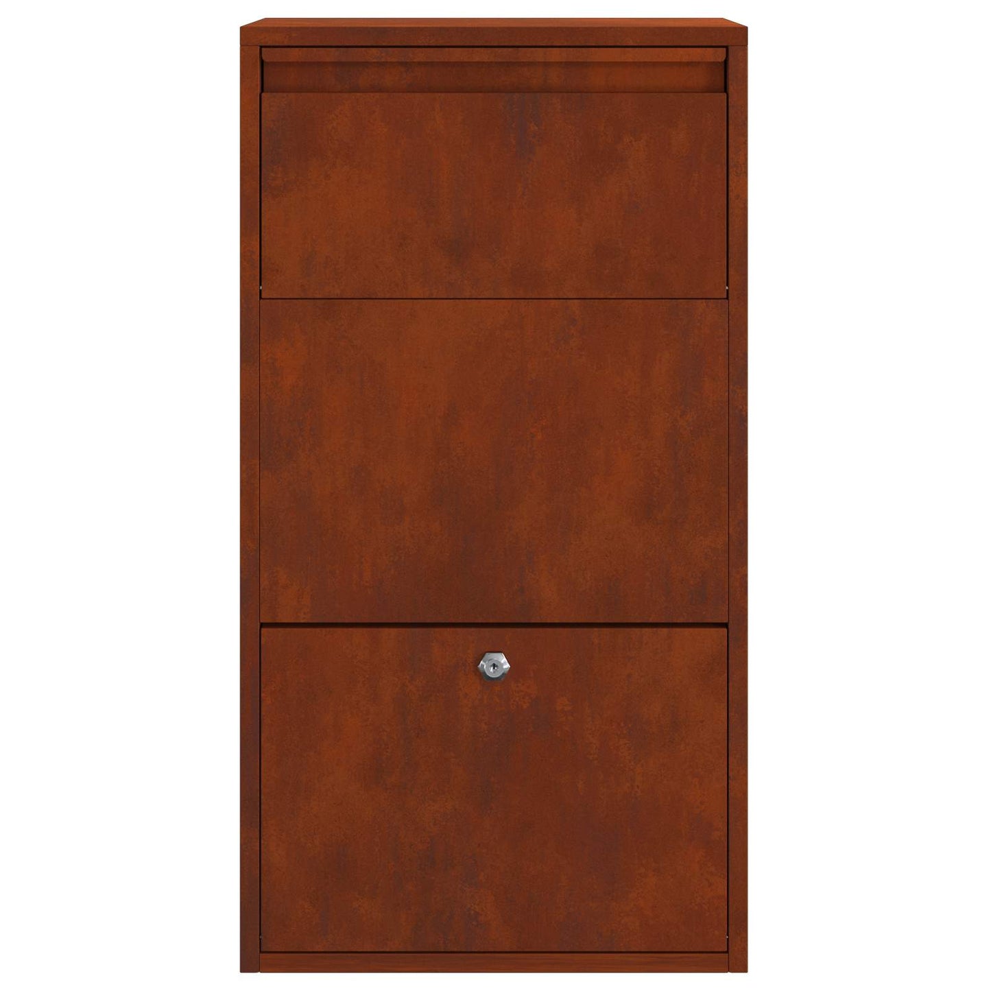 Cutie pentru colet cu depozitare cu ușă Ruginit 44 x 22 x 82 cm