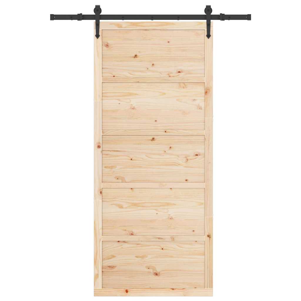 Ușă glisantă natural 80 x 208 cm Lemn de pin masiv