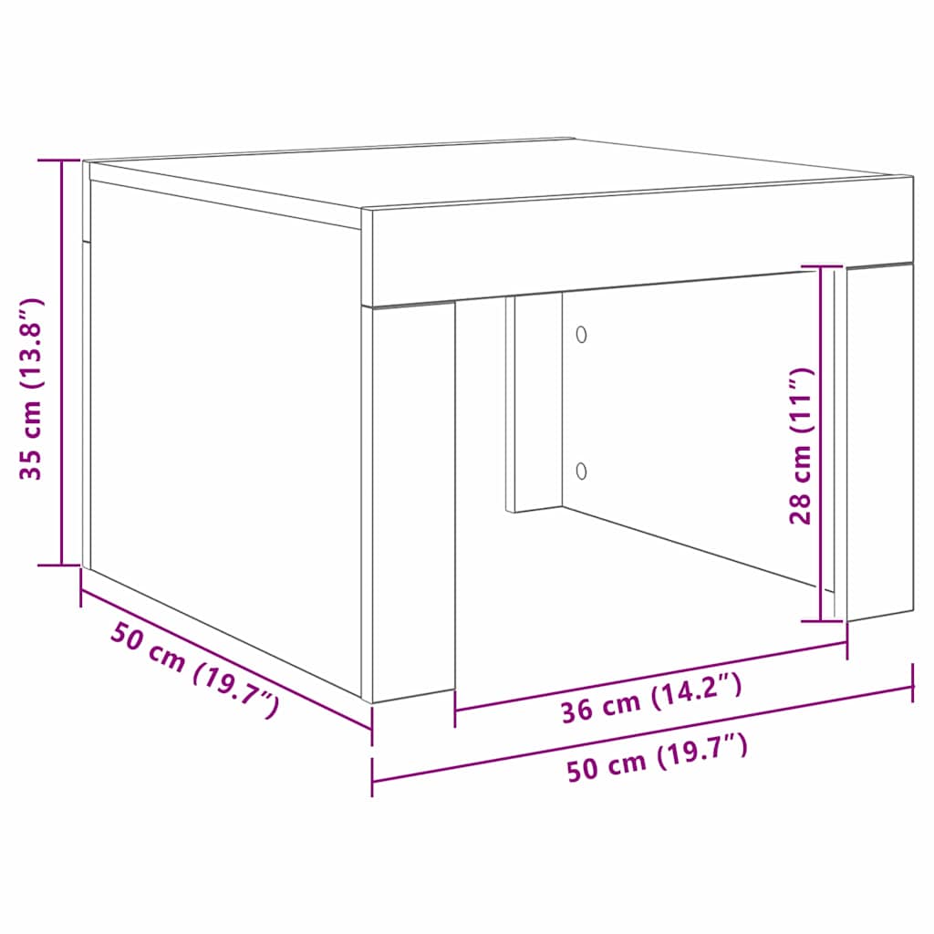 Masă de cafea Stejar Artizanal 50 x 50 x 35 cm Lemn compozit