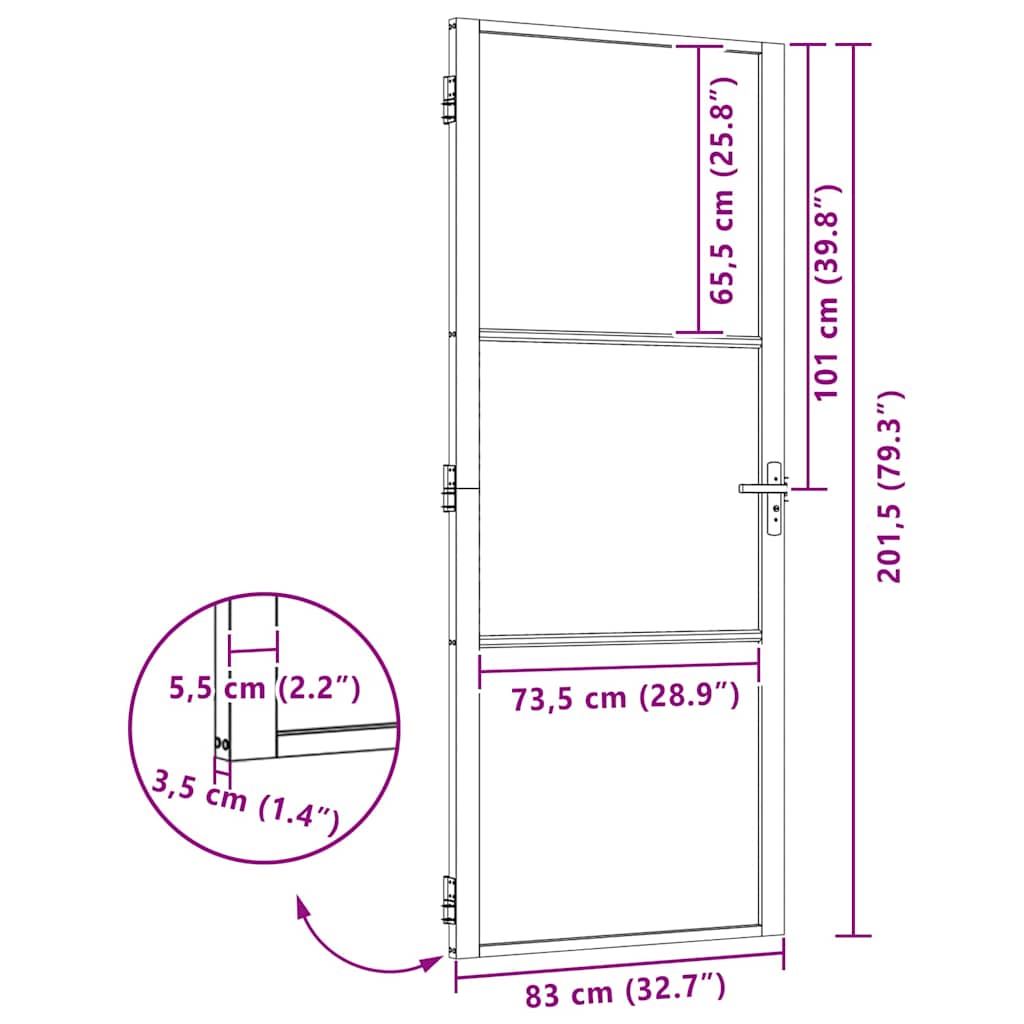 Ușă de interior Negru 83 x 201.5 cm