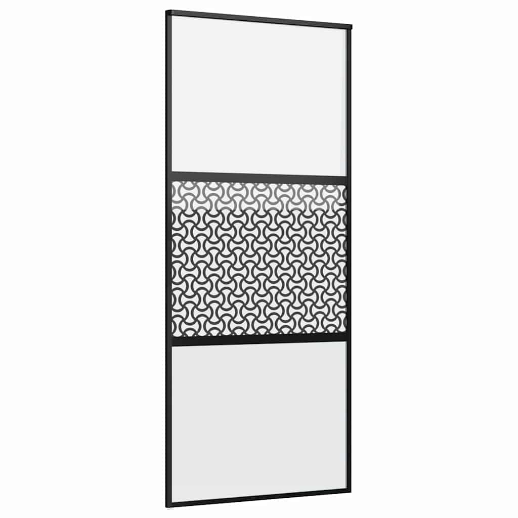 Ușă glisantă Negru 90 x 205 cm Sticlă securizată, Aluminiu