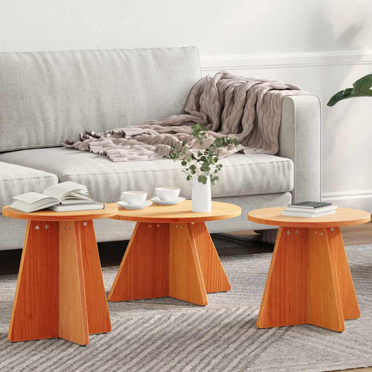 Masă de cafea 3 pcs Maroniu cerat