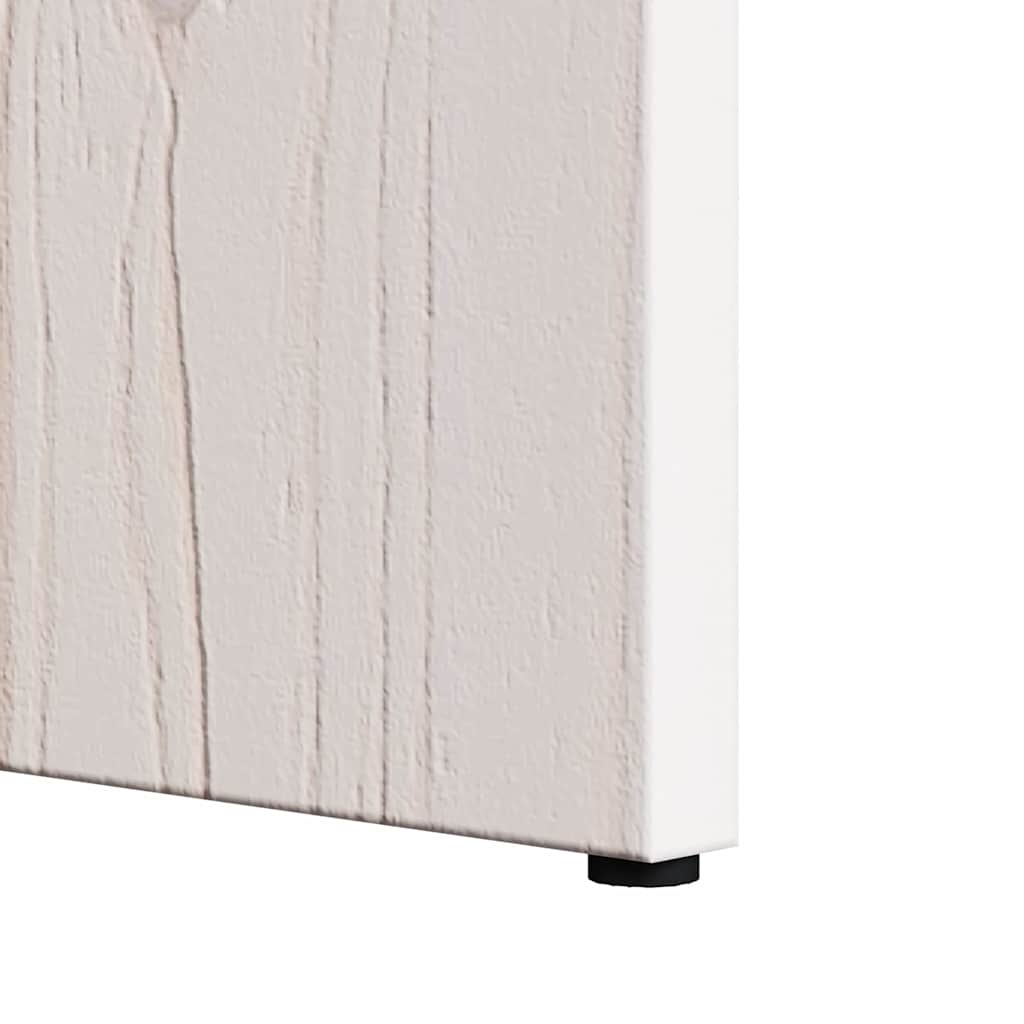 Masă de cafea 2 pcs Alb Lemn masiv de pin