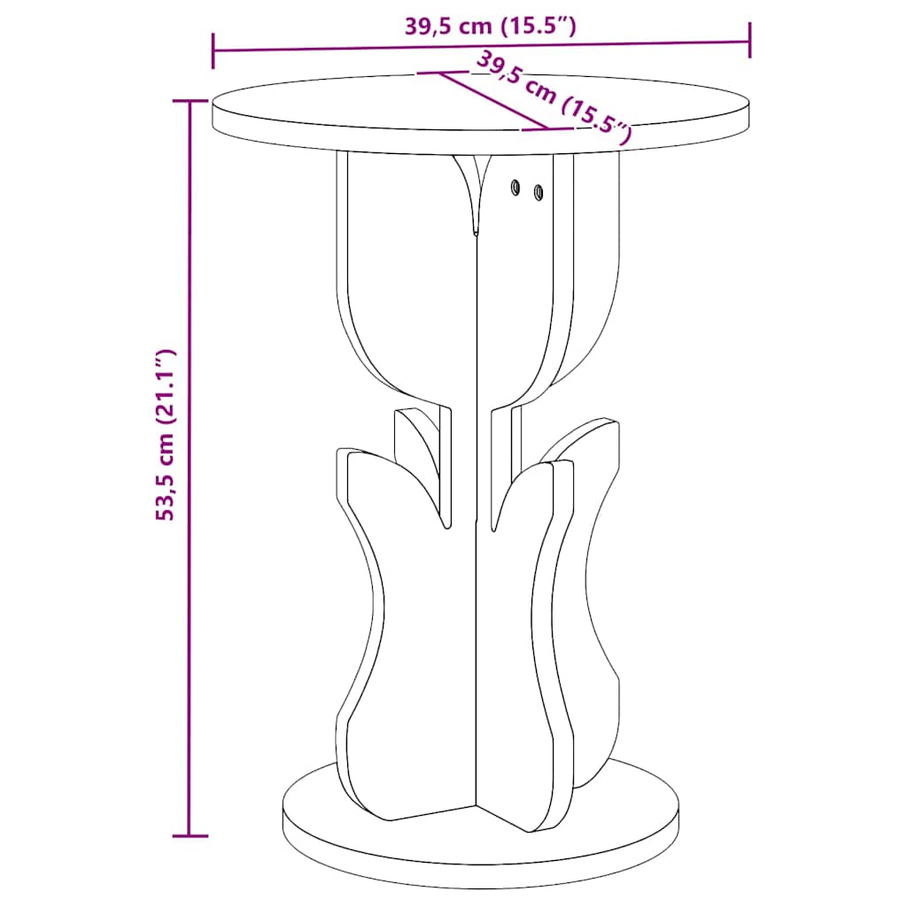 Masă de cafea natural 39,5 x 39,5 x 53,5 cm Lemn masiv de pin