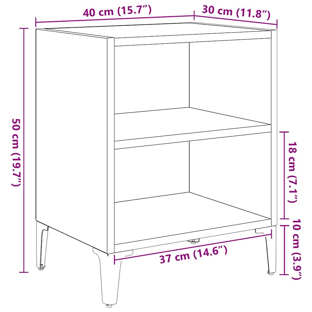 Dulap de noapte 2 pcs Stejar Artizanal 40 x 30 x 50 cm