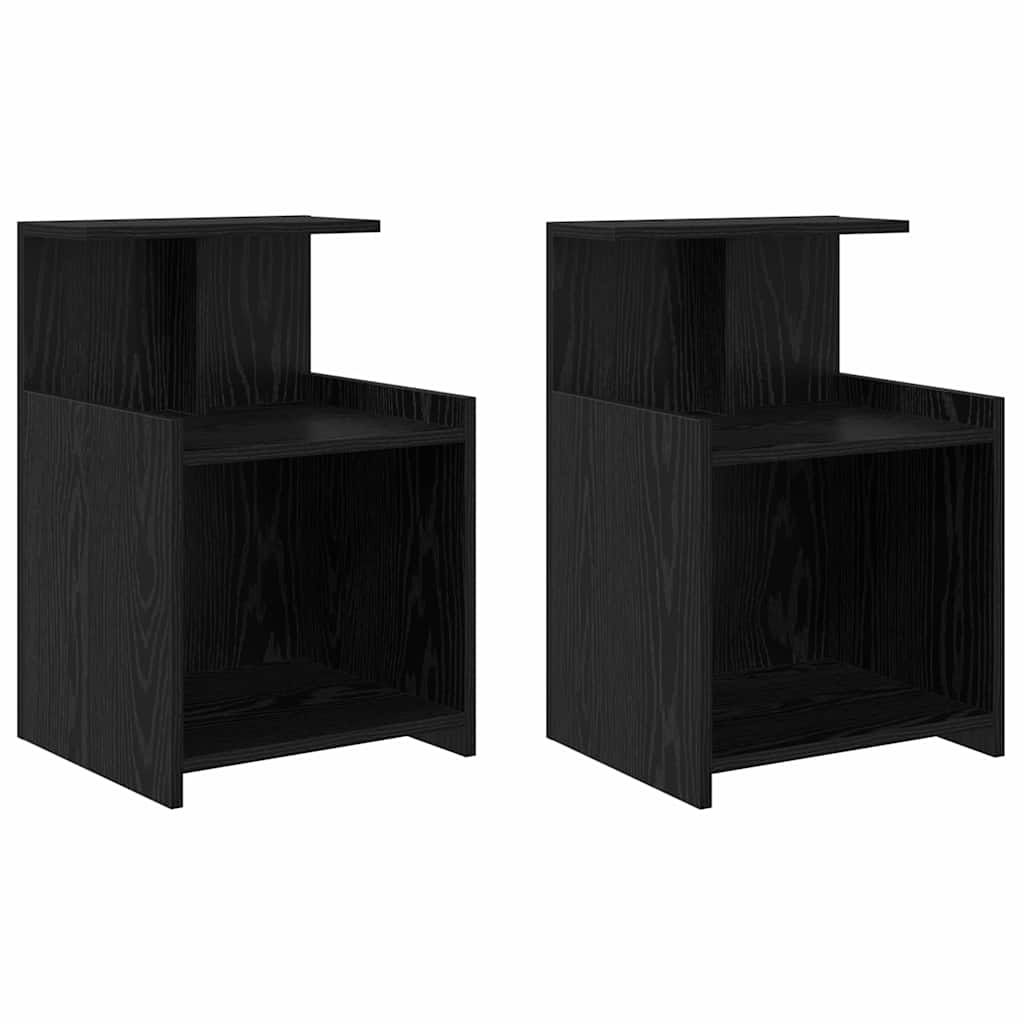 Dulap de noapte 2 pcs Stejar Negru 40 x 35 x 60 cm