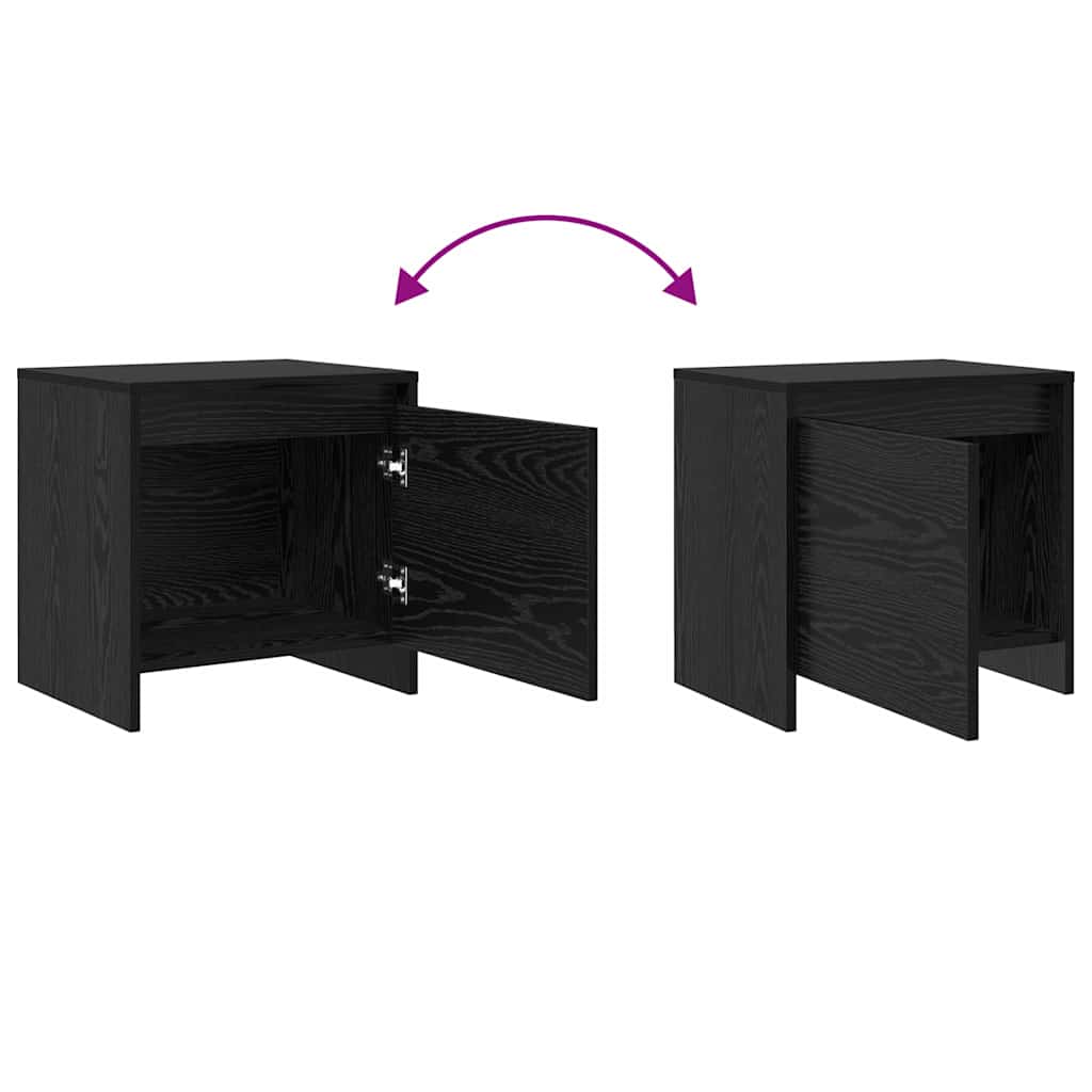 Dulap de noapte Stejar Negru 45 x 34 x 44,5 cm Lemn compozit