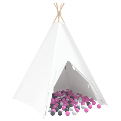 Cort Teepee Alb 120 x 120 x 150 cm