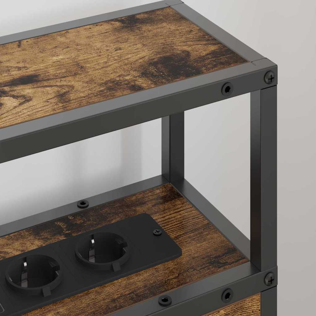 Tăblie de depozitare cu raft Stejar afumat 90 cm Lemn compozit